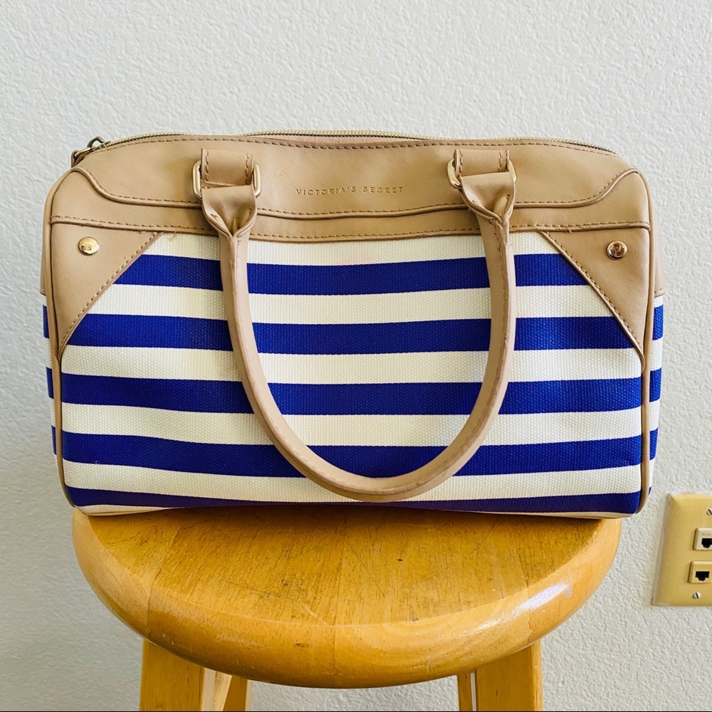 Victoria’s Secret Blue Brown Striped Shoulder Bag